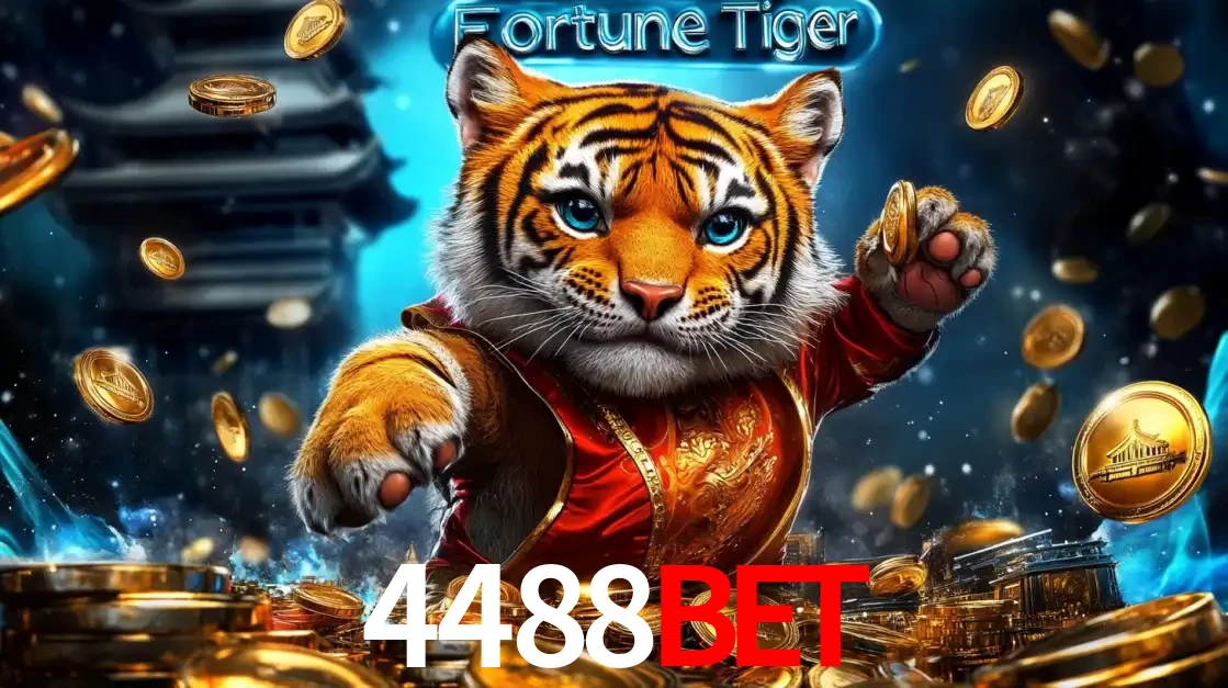 Imagem promocional do jogo de slot Fortune Tiger, com um tigre majestoso em traje tradicional cercado por uma fortuna em moedas de ouro, disponível agora no cassino 4488bet.