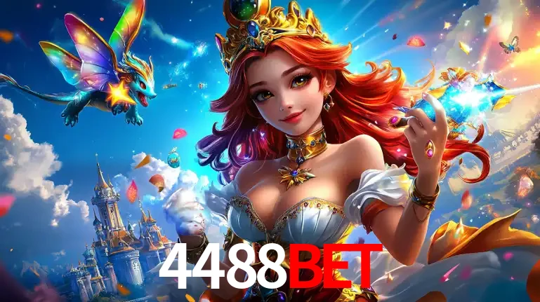 A princesa de um reino de fantasia mágico, com seu pequeno dragão, apresentando um mundo de prêmios encantados nos jogos de caça-níqueis do cassino 4488bet.